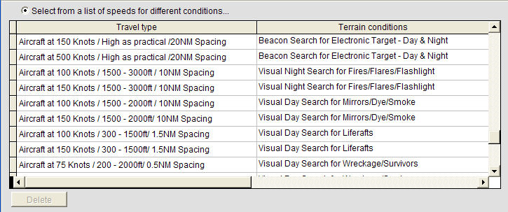 Air Search Travel Speed